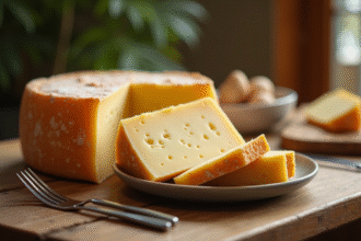 Fromage corse traditionnel sur table en bois rustique