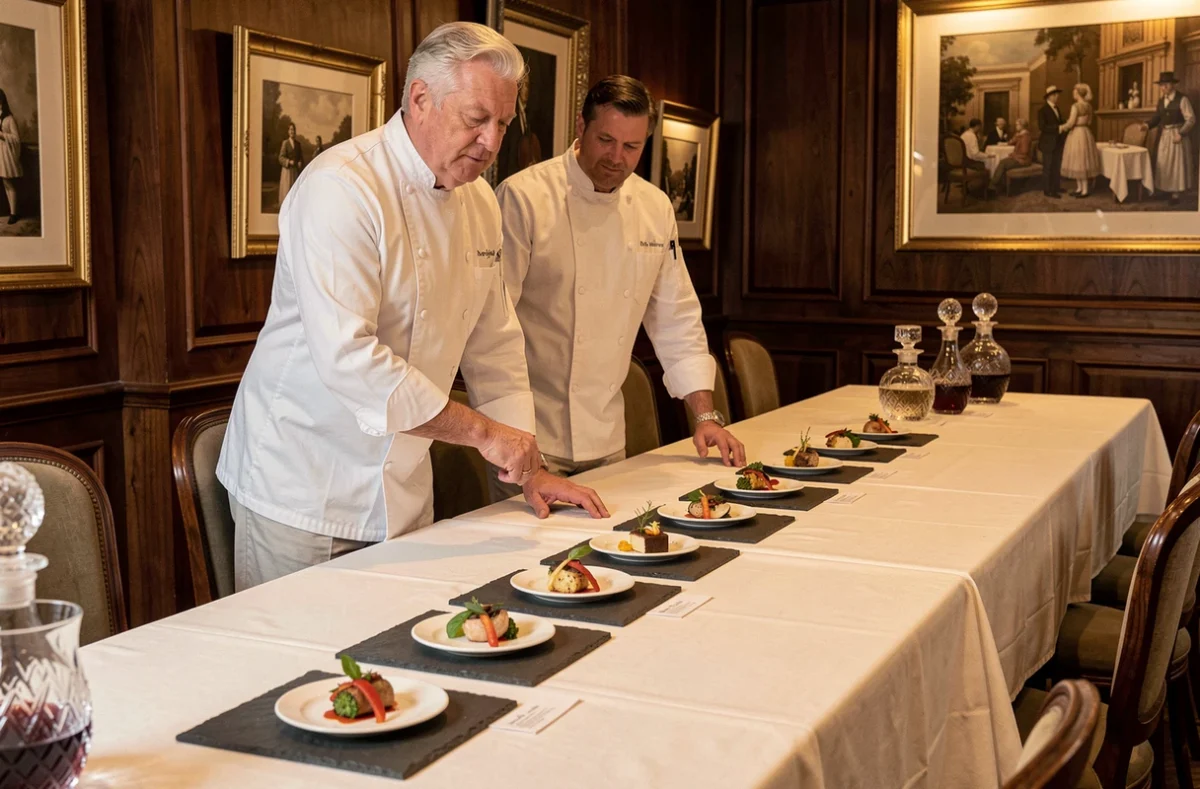 Guy Savoy présentant un menu dégustation complet en plusieurs services dans son restaurant parisien