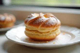 ParisBrest sur assiette en céramique blanche