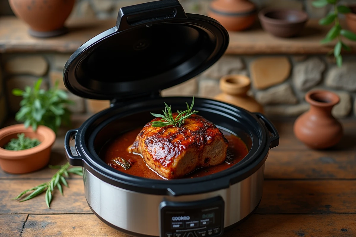 Rôti de porc doré dans le Cookeo avec sauce fond de veau prête à mijoter